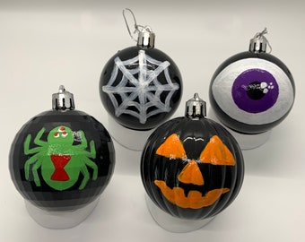 Halloween Tree Ornaments Hand-painted (Set of 4)