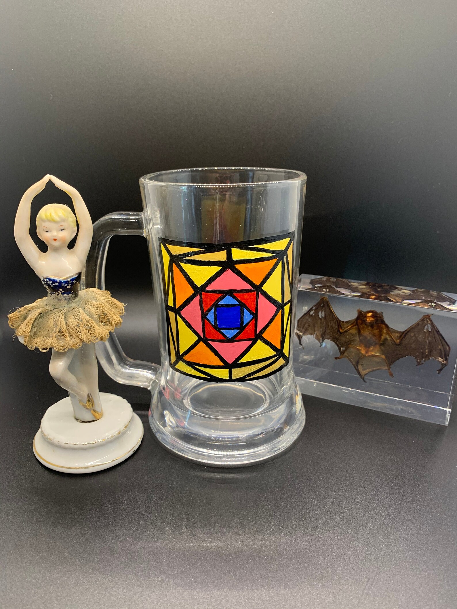 Suspiria stained Glass Handpainted Beer Mug Etsy