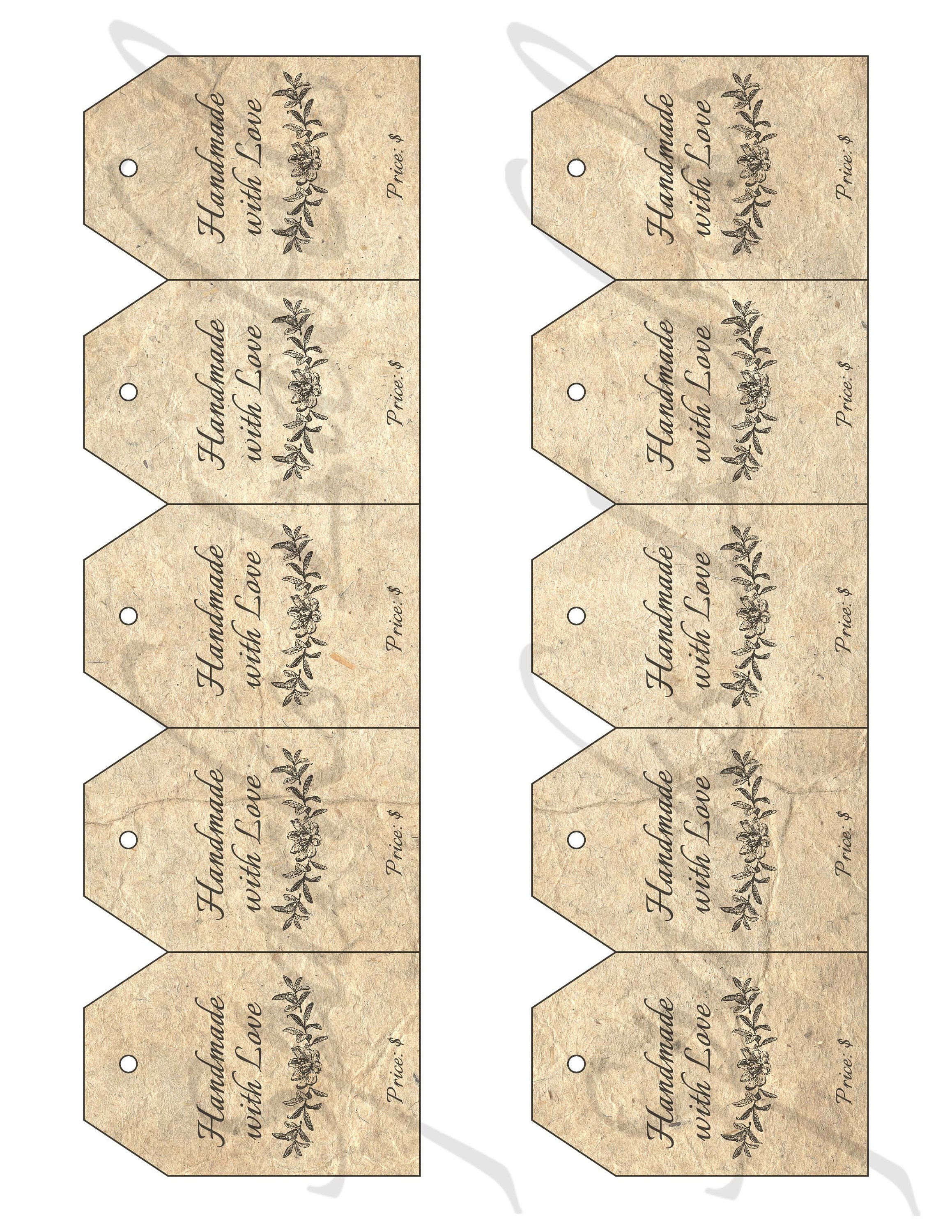 Printable Vintage Price Tags, Digital/instant Download, Labels ...