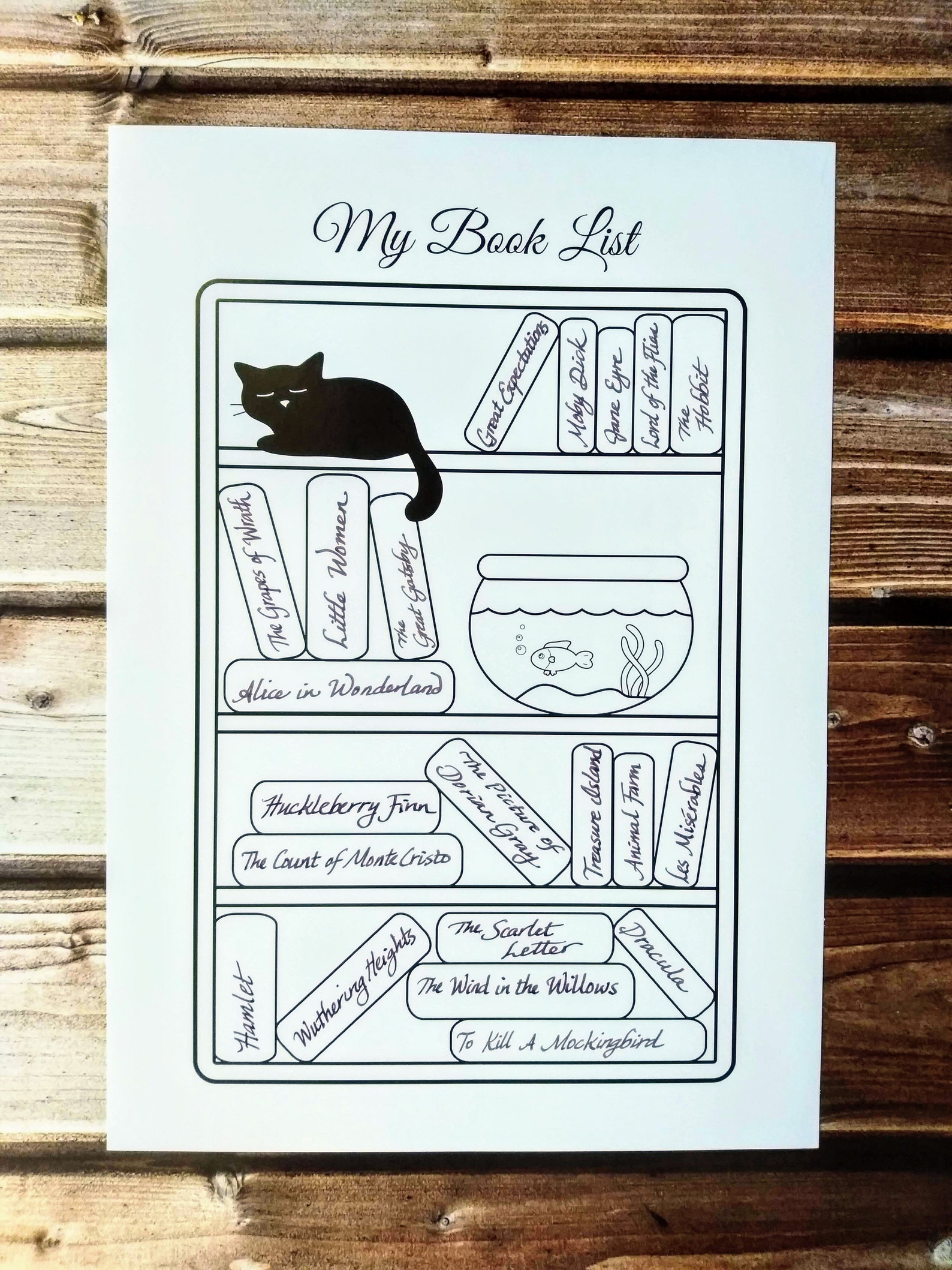 Printable Bookshelf Goals for Book Nerds Book/reading Tracker Digital