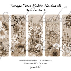 Peter Rabbit Vintage Bookmarks, Printable, Digital Download, Antique ...