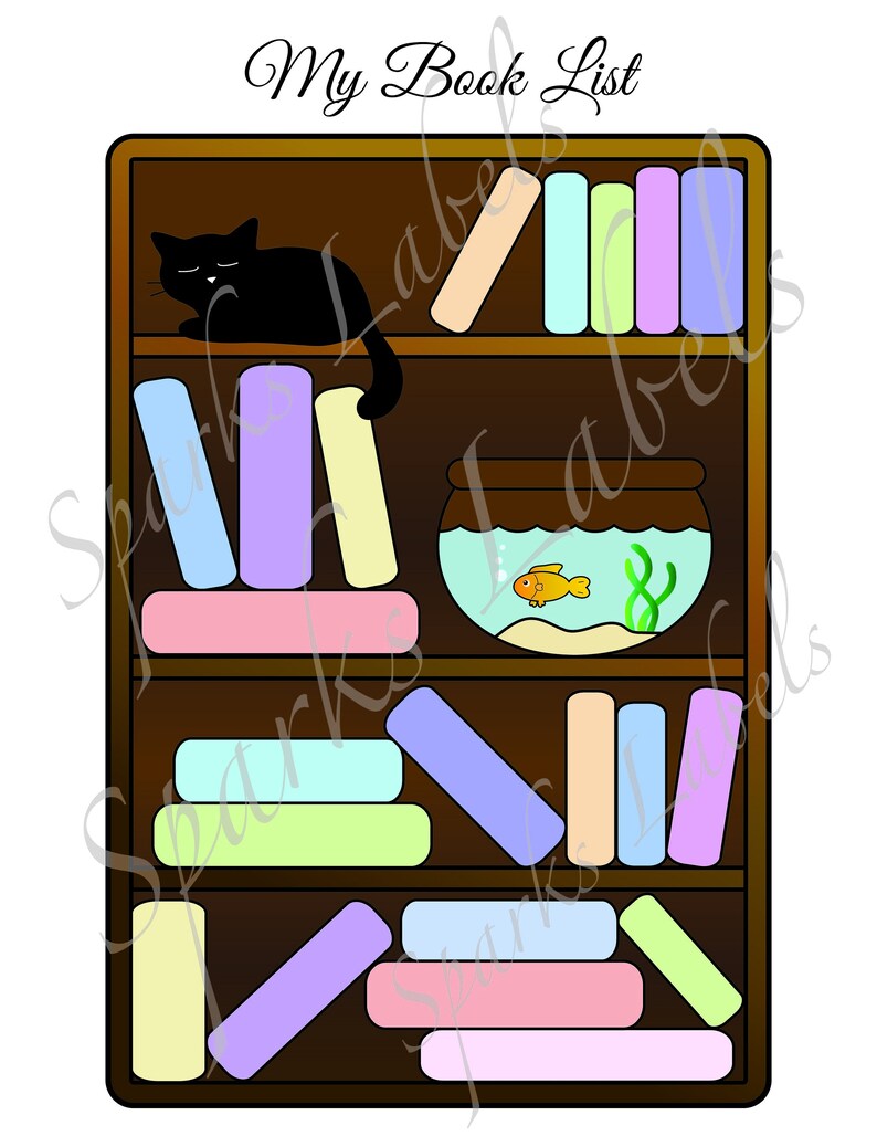 Printable Bookshelf Goals for Book Nerds Book/reading Tracker Digital