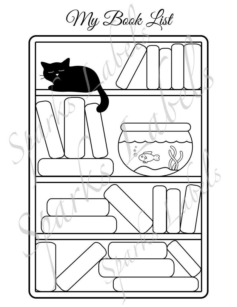 Printable Bookshelf Goals for Book Nerds Book/reading Tracker Digital