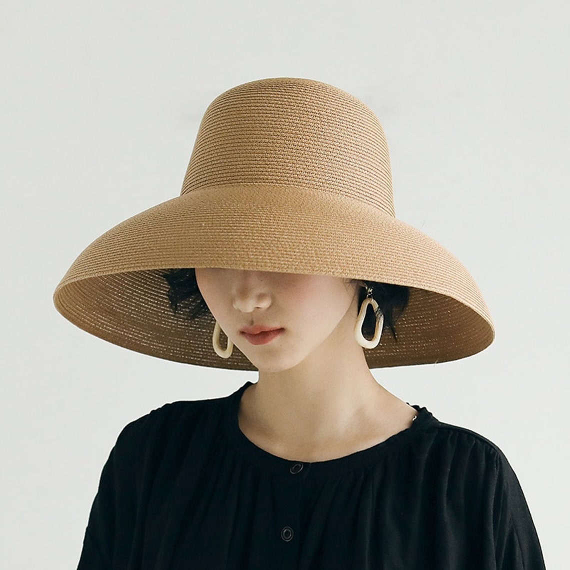 Handmade Women Summer Sun Hat Beach Japanese Hepburn Style Etsy