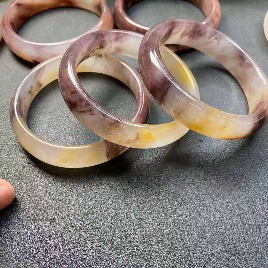 100% natural Gold silk jade bracelet handcarved emerald jade | Etsy