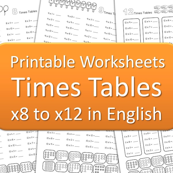 Times Tables Worksheet - Etsy