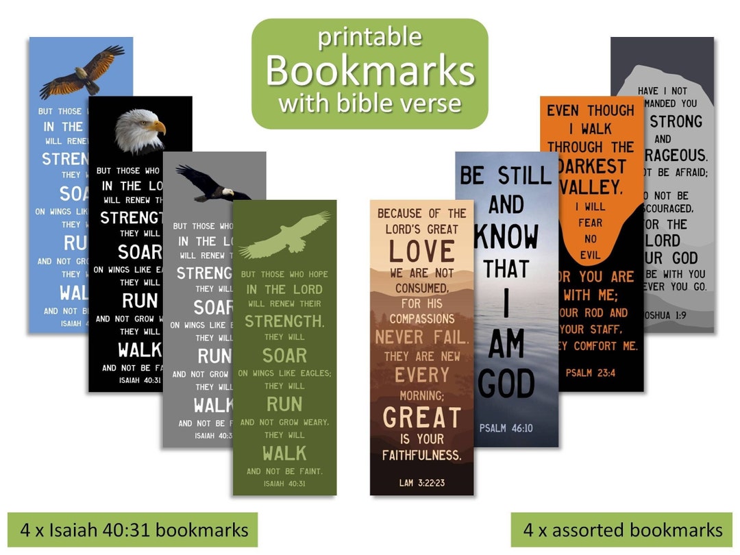 10 Bookmarks With an Encouraging Bible Verse, for Church, Bible Study ...