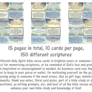 150 Printable Assorted Bible Verse Cards Holy Spirit God Christian ...