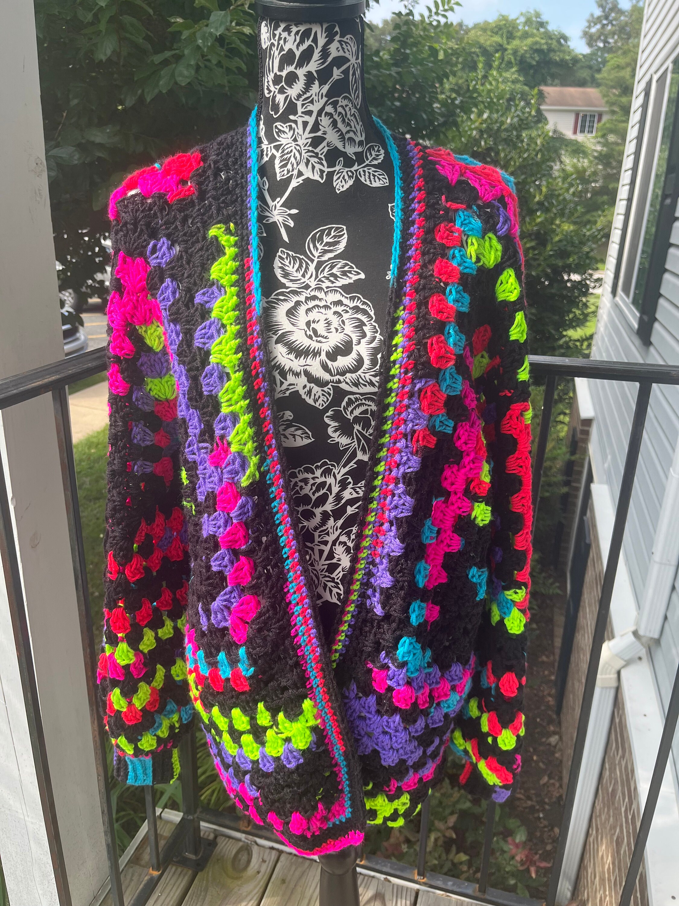 Neon Cardigan - Etsy
