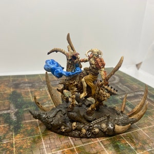 Painted 3D Printed Bloodhorn Rider (Swords and Breath) Undead Mount Miniature  - Tabletop RPG, Dungeons and Dragons, D&D, Pathfinder
