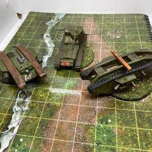 Painted 3D Printed WW1 British Tank - Tabletop RPG, Dungeons and Dragons, D&D, Pathfinder mini dnd