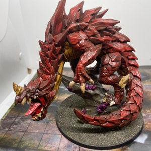 Painted 3D Printed Delani Depths Dragon Miniature - Tabletop RPG, Dungeons and Dragons, D&D, DnD Pathfinder mini