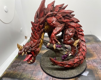 Miniatura de dragón de Delani Depths pintada a mano: juego de rol de mesa