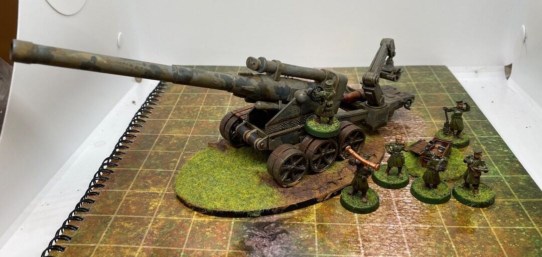 Painted Sledgehammer BFG and Crew Artillery Howitzer Gun Miniature