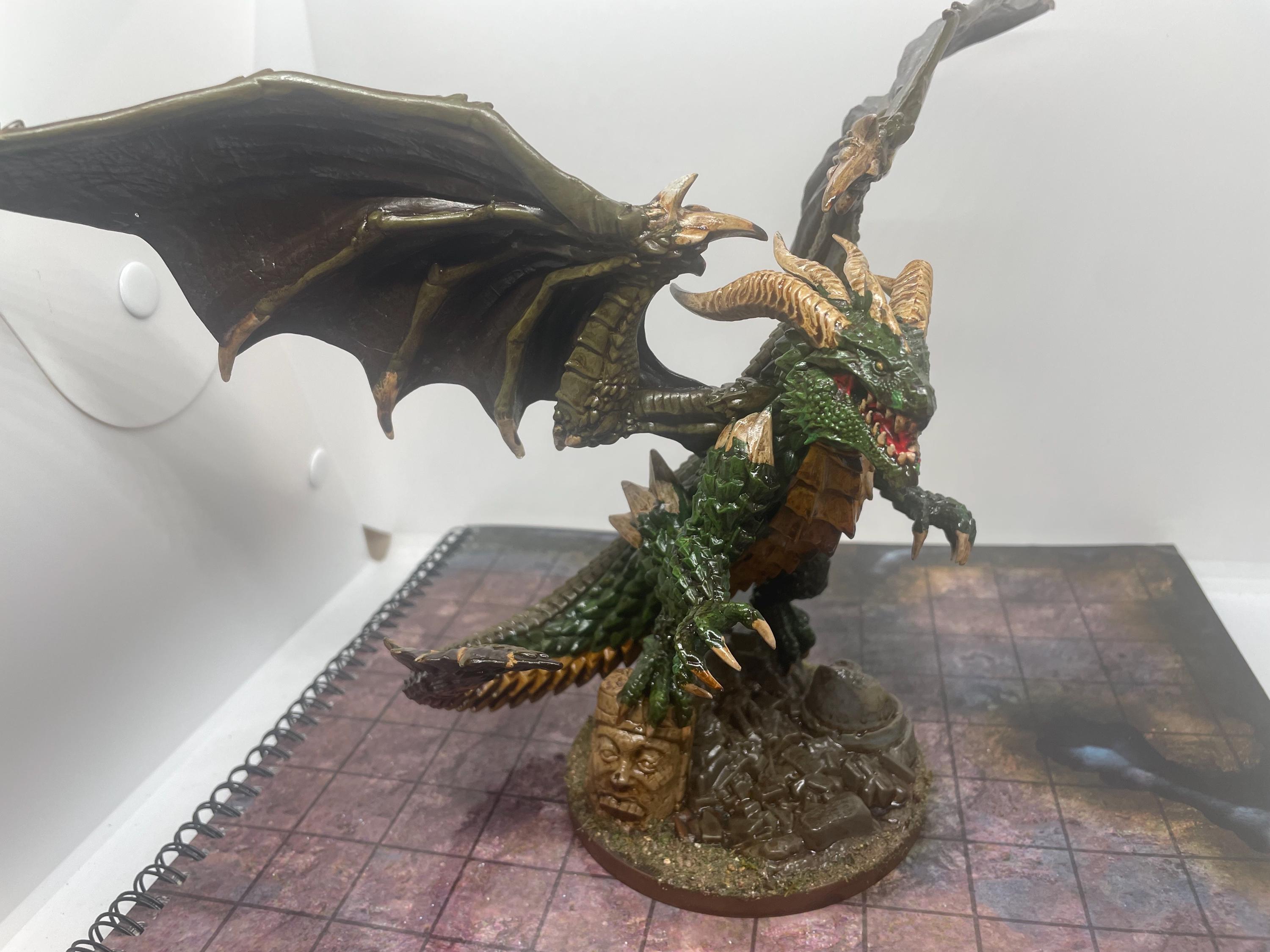 Hand-painted Green Dragon Miniature: Chaarondar the Cruel