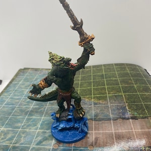 Hand-Painted 3D Printed Sea Troll King Miniature: D&D, Pathfinder RPG