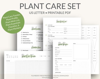 Plant Care Set: Tracker, Profile, Wish List (Printable PDF)