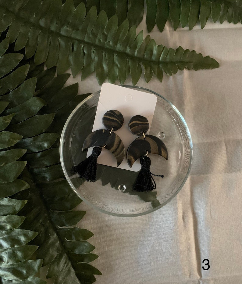 MOON PHASE COLLECTION bold polymer clay polymer clay earrings handmade statement handmade earrings jewelry earrings