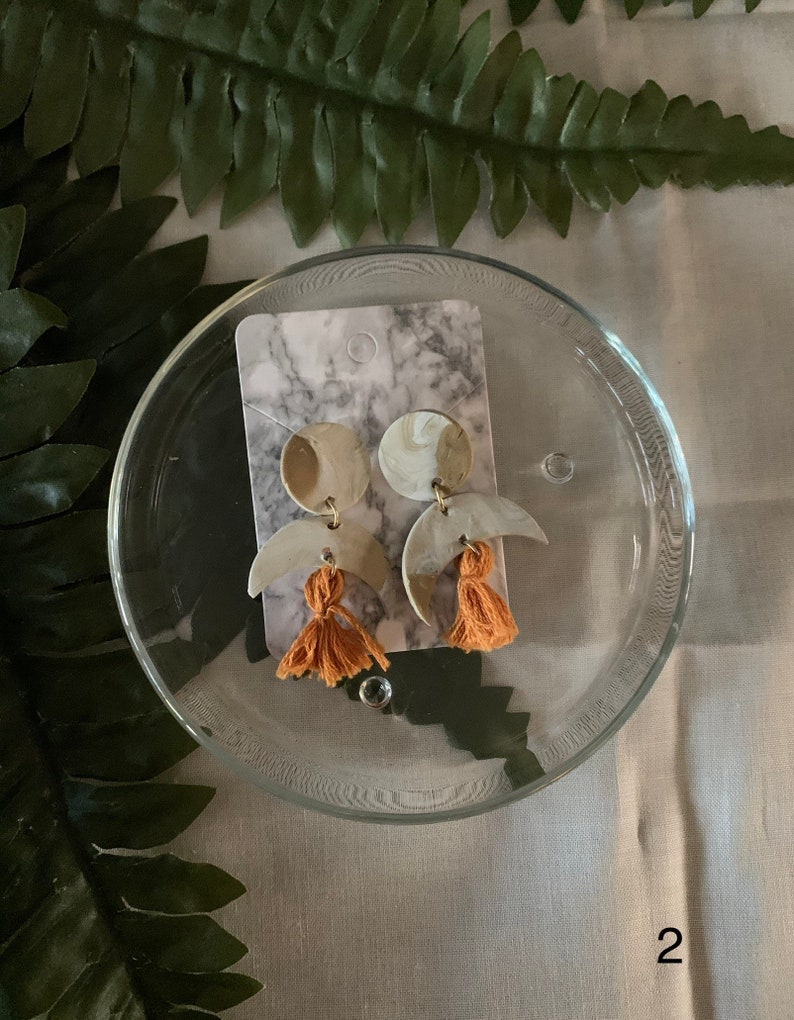 MOON PHASE COLLECTION bold polymer clay polymer clay earrings handmade statement handmade earrings jewelry earrings