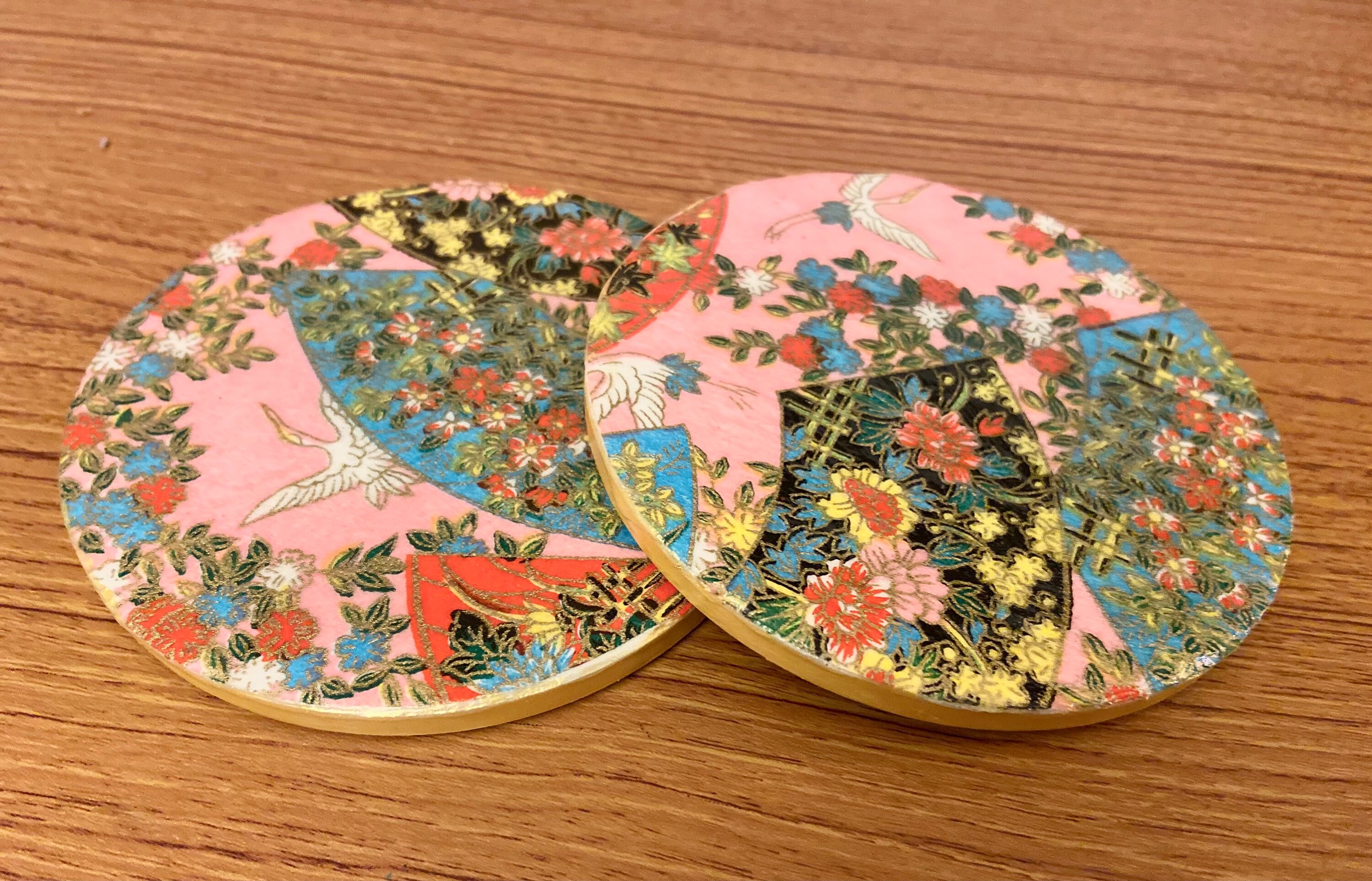 Japanese Coasters Kimono Style Japanese Home Decor Etsy