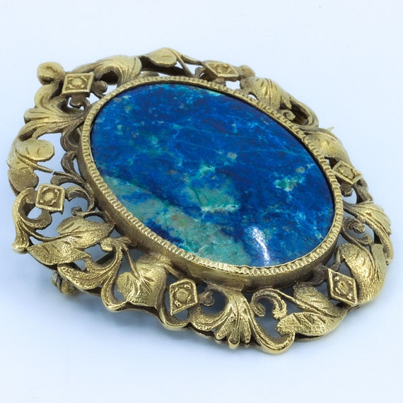 Vintage Lapis Pendant Brooch, Convertible Pendant… - image 5