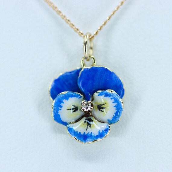 Enamel Pansy Necklace