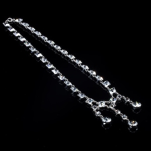 Square Cut Vintage Necklace Fashion Jewelry Rhinestone Paste Statement Bling