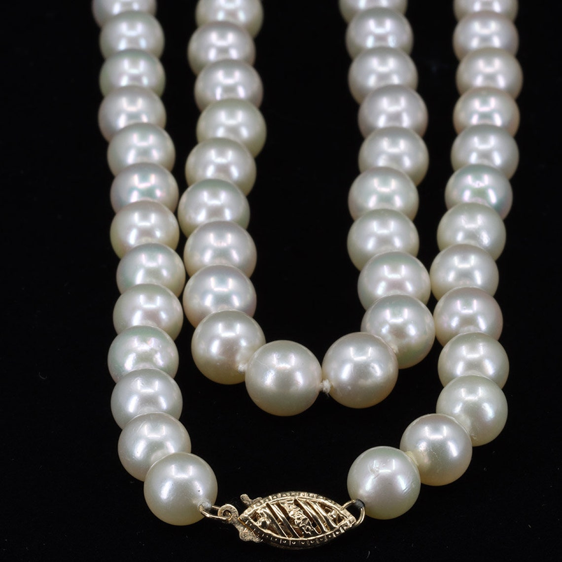 30 Inch Long Pearl Necklace 7.25mm Pearls Opera Length Pearl Etsy