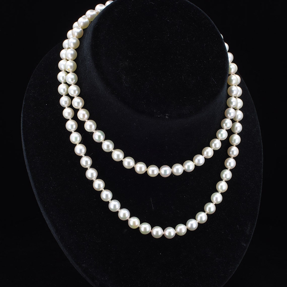 30 Inch Long Pearl Necklace 7.25mm Pearls Opera Length Pearl Etsy