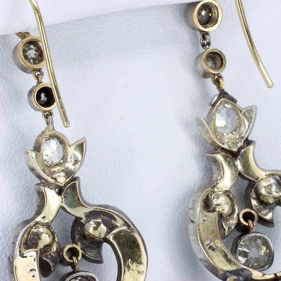 Georgian Diamond Chandelier  Drop Earrings, Antiq… - image 10