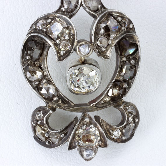 Georgian Diamond Chandelier  Drop Earrings, Antiq… - image 8