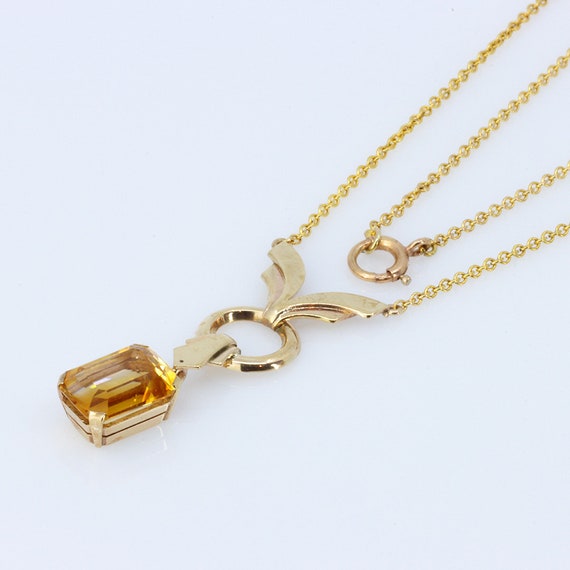 Art Deco Citrine Lavalier