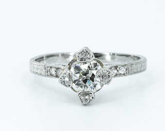 Unique Diamond Ring, Platinum Diamond Ring, Vintage Platinum Diamond Ring