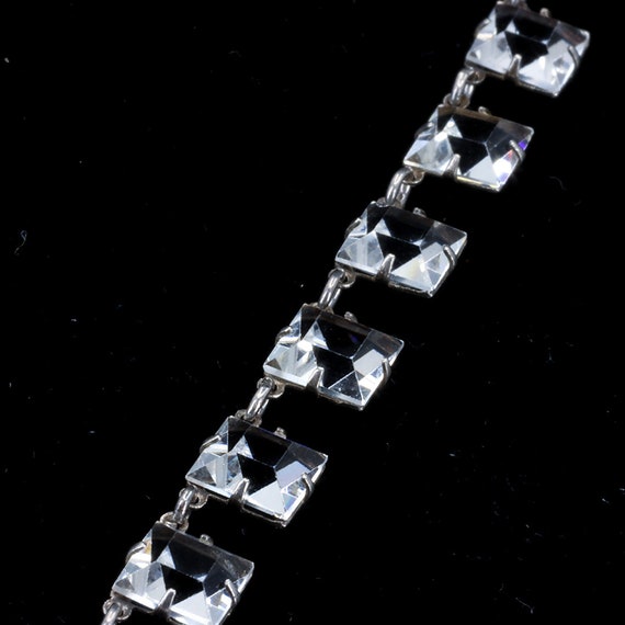 Square Cut Vintage Necklace Fashion Jewelry Rhine… - image 6