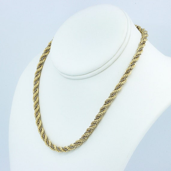 Vintage 14k Gold Necklace, Gold Necklace Rope Chai