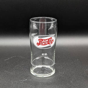 Vintage Pepsi:Cola 10 Oz. Double Dot Soda Fountain Glass With The Syrup Line