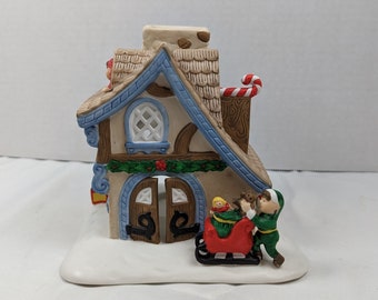 PartyLite Santa's Workshop Christmas House Elf Candy Cane Decor