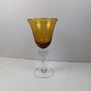 ARTLAND IRIS 8.25&quot; Bubble Glass Water Goblets Wine Glasses Amber Colored
