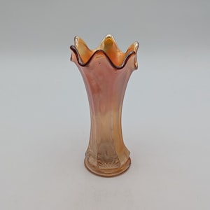 Vintage Marigold irisierende Karneval Glasvase