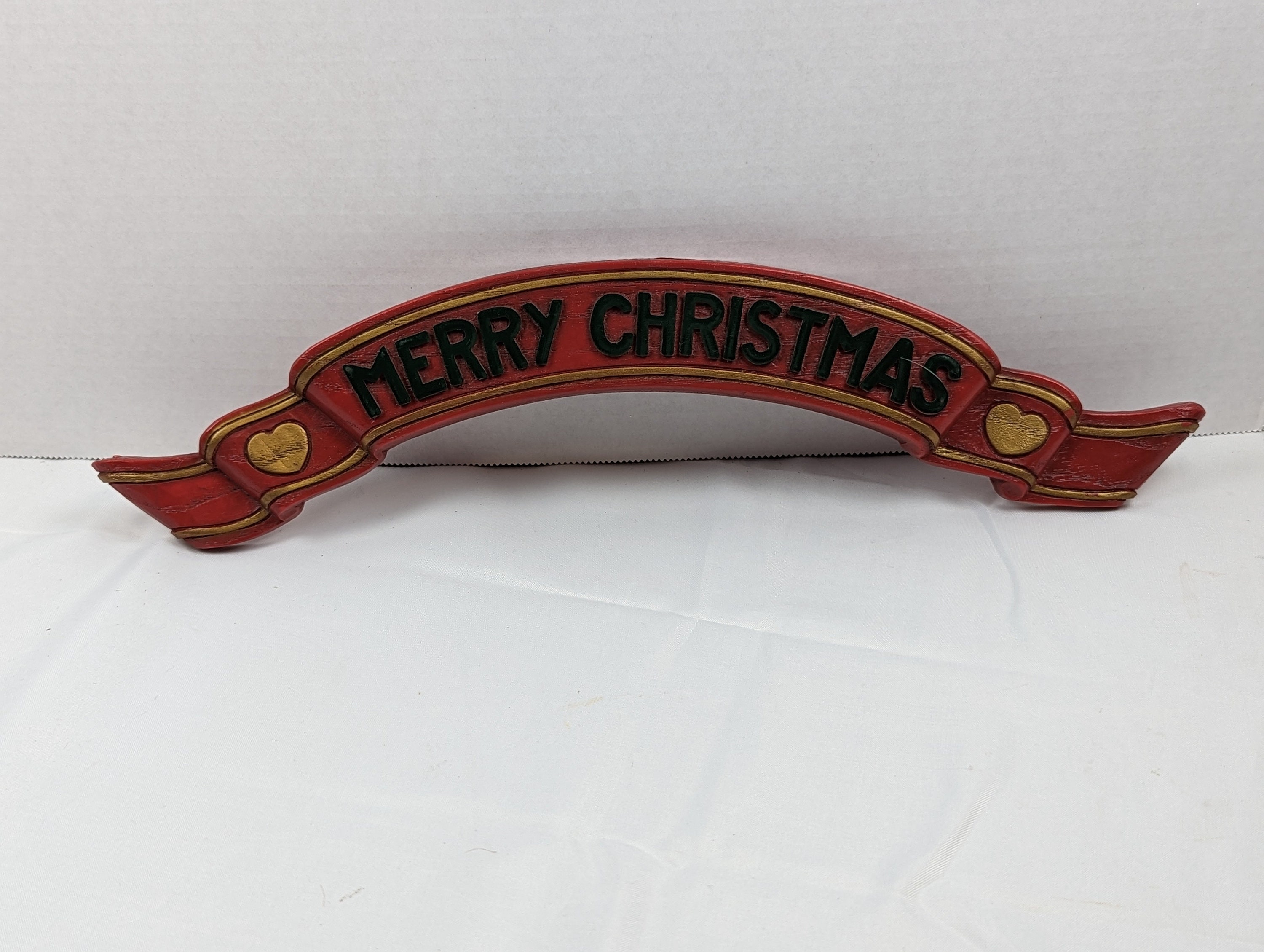 Nastro vintage in plastica Homco Merry Christmas - Targa da muro n. 7503 lunga 15 pollici