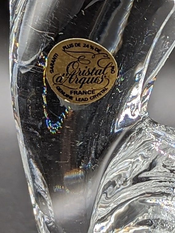 Cristal D'arques France Crystal Dolphin Figurine on Clear Glass