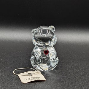 Fenton Birthstone Birthday Bear July Art Glass Red Heart Sticker USA