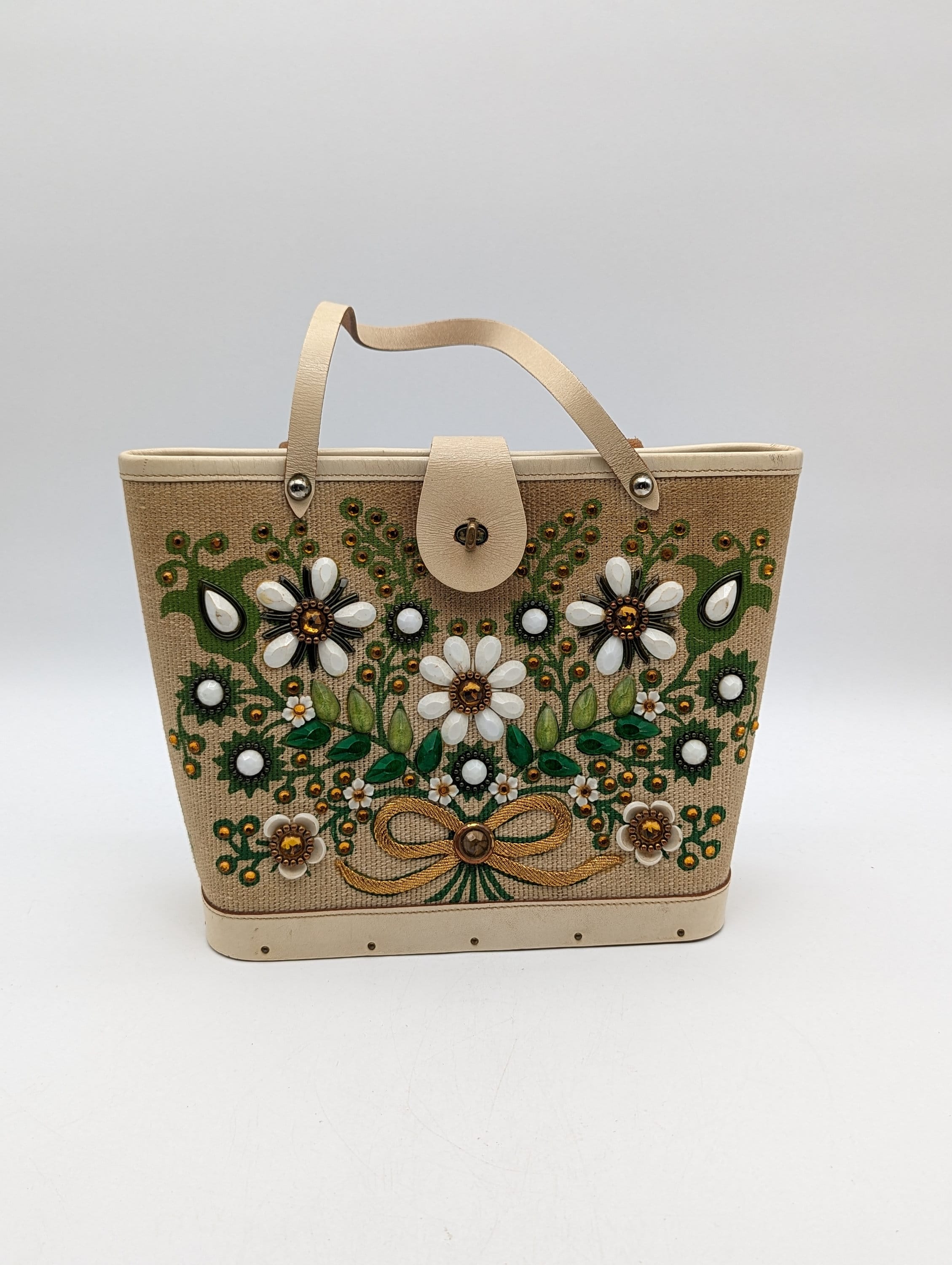 エニッドコリンズ　Jewel Bokay Enid Collins Jewel Bokay Handbag - Flower Embellished Bucket