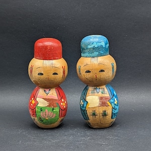 ヴィンテージこけし 塩コショウ入れ 日本人形