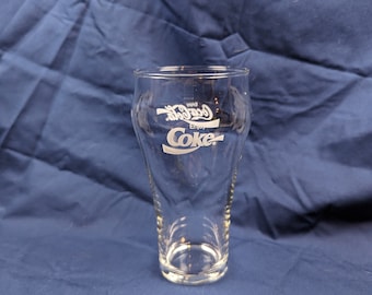 Vintage Enjoy Coca-Cola Drink Glass White Logo