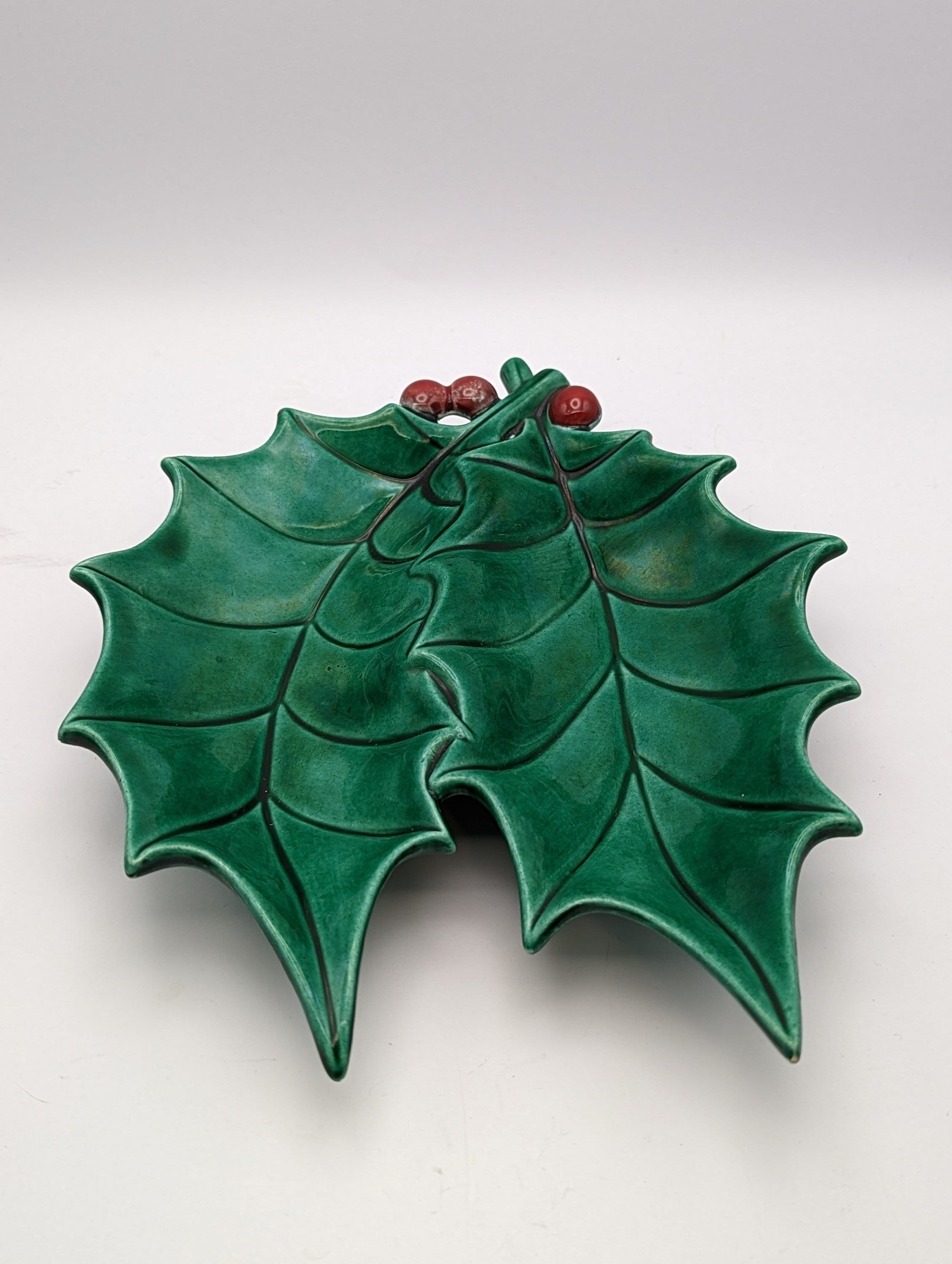 Vintage Holland Mold Ceramic Double Holly Leaf Trinket Tray - Etsy