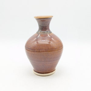 Blue and Pink with Tan Design Studio Pottery Vase Signed Coburn