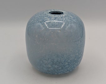 Vintage Scandinavian Style Blue and White Speckled Vase