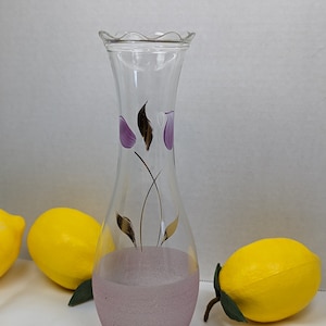 Vase à fond dépoli peint à la main Bartlett Collins vintage des années 1950
