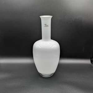 Noble Excellence White Cased Glass Vase Made in Poland